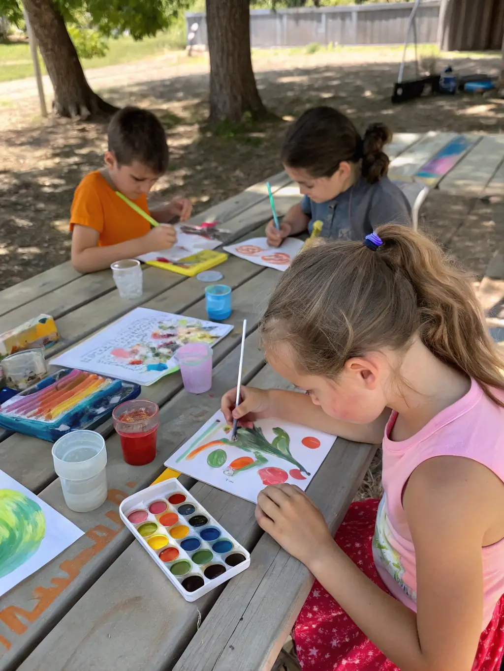 A vibrant photo of children participating in an arts and crafts session at a CJSC after-school program, showcasing creativity and engagement.